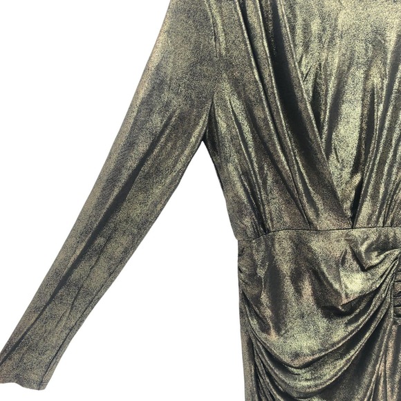 ASTR the Label NWOT Womens Size Small Ruched Mini Dress Gunmetal Gold Going Out - Picture 5 of 9
